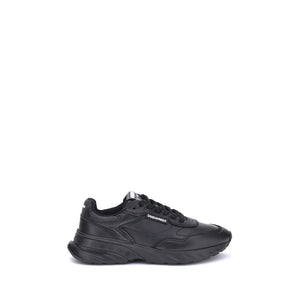 Dsquared² Black Calf Leather Bos Taurus Athletic Sneakers