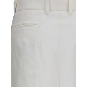 Chloé White Cotton Flared Pants