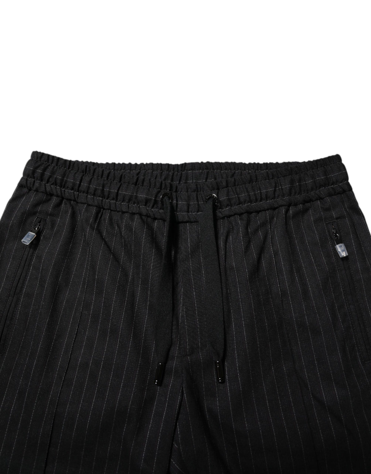 Dolce & Gabbana Black Striped Wool Men Jogger Pants