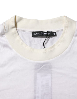 Dolce & Gabbana White Silk Crew Neck Long Sleeves T-shirt
