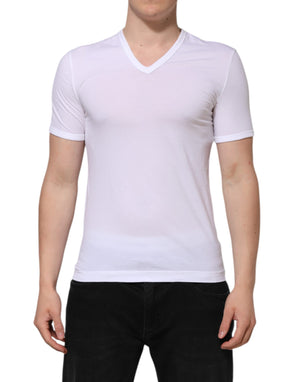 Dolce & Gabbana White Short Sleeves V-neck Underwear T-shirt