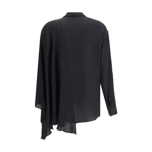 Balenciaga Black Silk Blouse