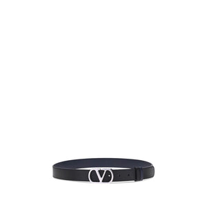 Valentino Garavani Black Calf Leather Bos Taurus Regular Belt