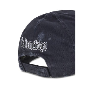 Balenciaga Black Cotton Cap (Baseball Hat)