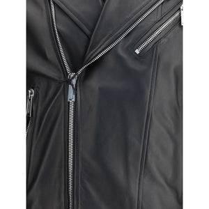Dsquared² Black Calf Leather Bos Taurus Biker Jacket