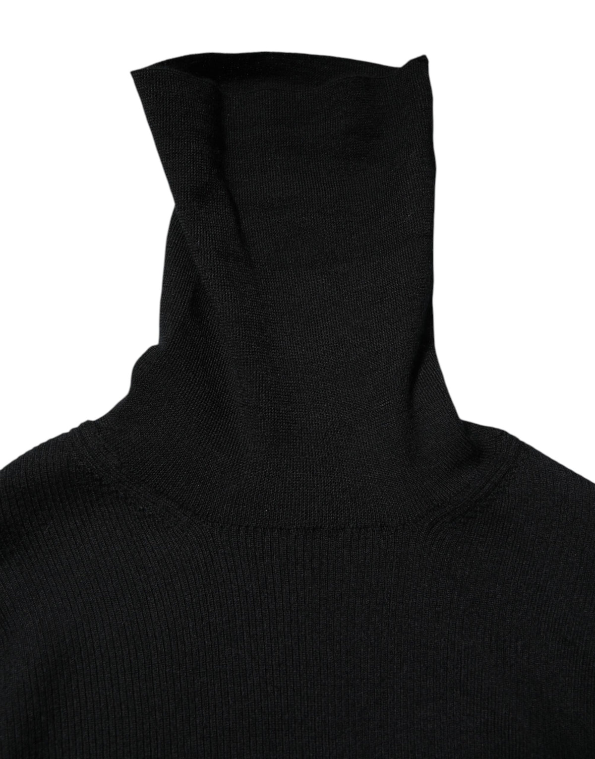 Dolce & Gabbana Black Long Sleeves Turtle Neck Mini Dress