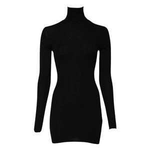 Dolce & Gabbana Black Long Sleeves Turtle Neck Mini Dress