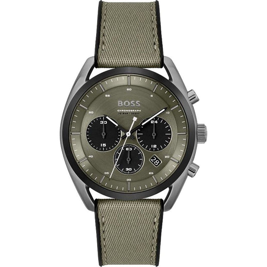 Hugo Boss Green Fabric Dress Watch