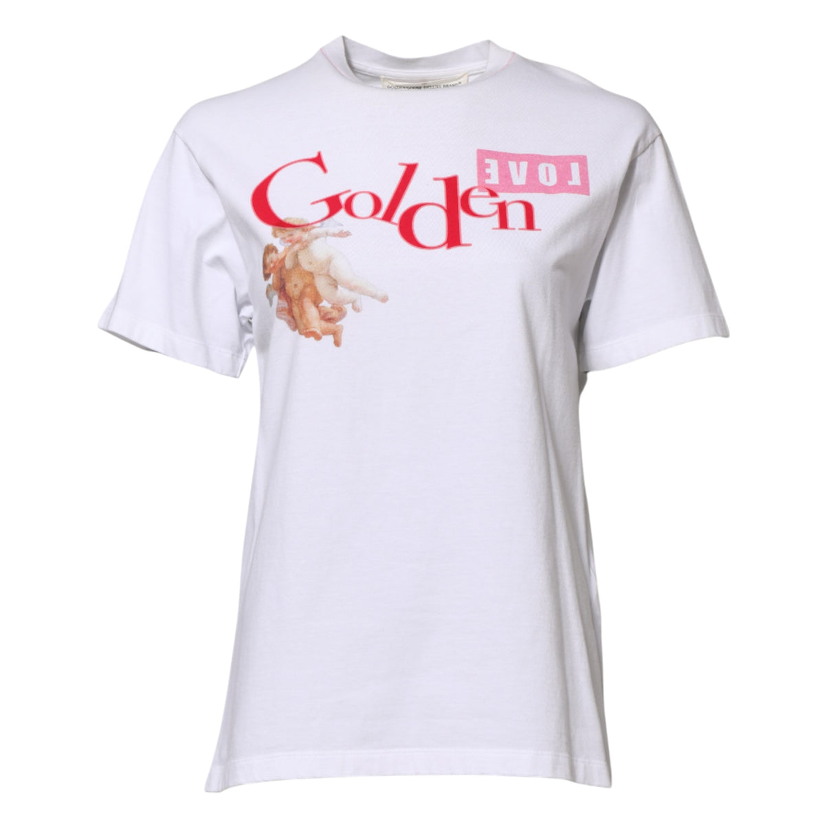 Golden Goose White Printed Round Neck T-shirt