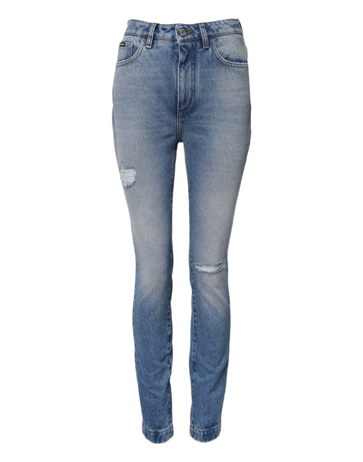 Dolce & Gabbana Blue Washed Skinny High Waist Denim Jeans