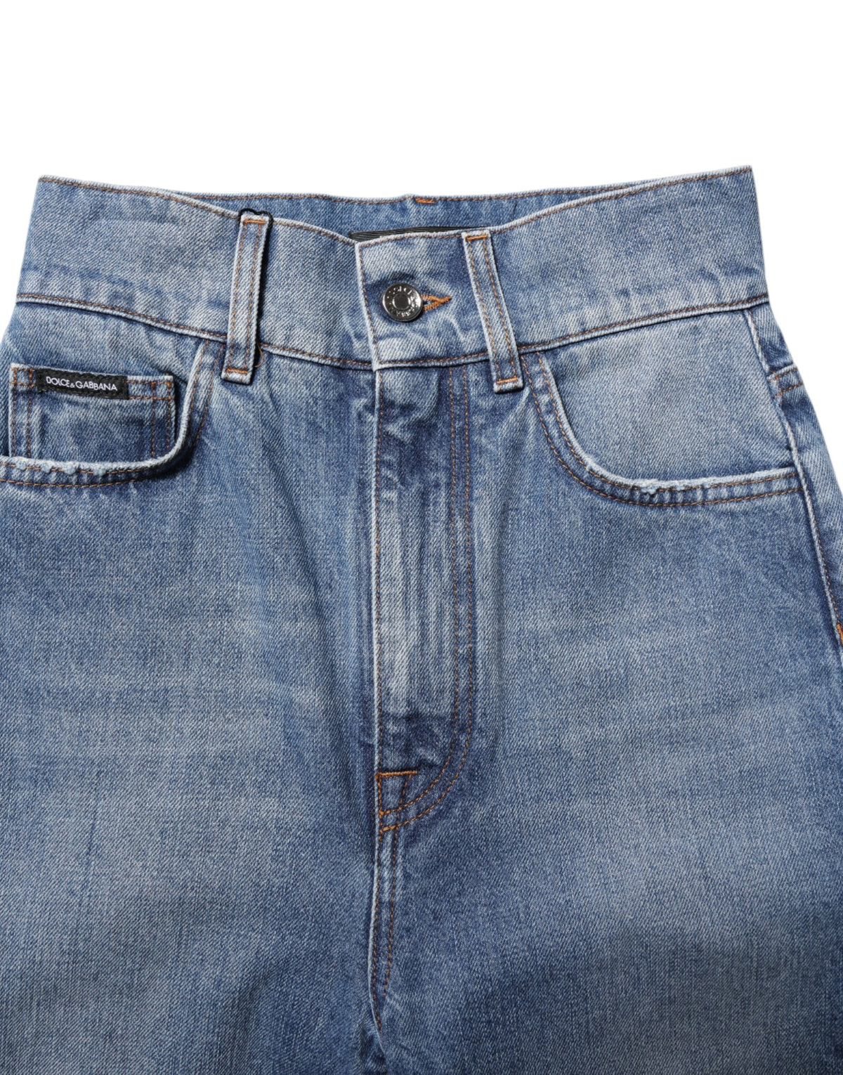 Dolce & Gabbana Blue Washed Skinny High Waist Denim Jeans