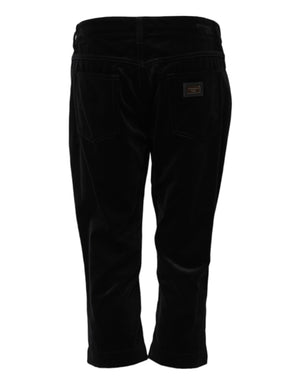 Dolce & Gabbana Black Cotton Skinny Capri Cropped Denim Jeans