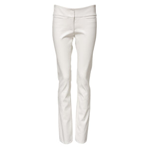 Dolce & Gabbana White Polyurethane High Waist Tapered Pants