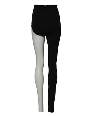 Dolce & Gabbana Black Wool High Waist Single Leg Pants