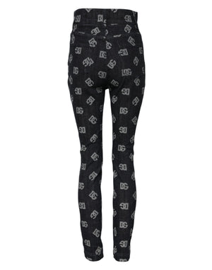 Dolce & Gabbana Black DG Logo High Waist Skinny Denim Jeans