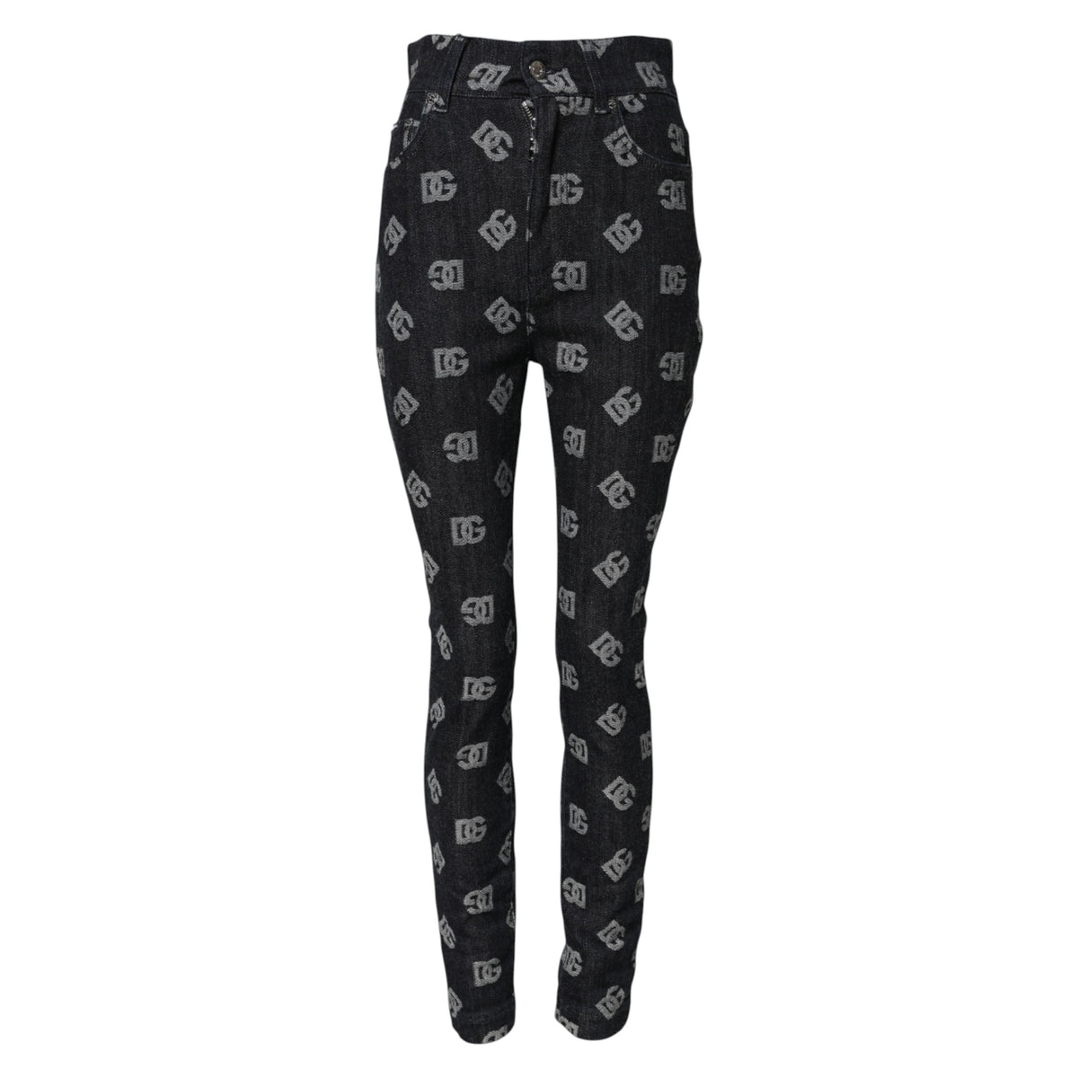 Dolce & Gabbana Black DG Logo High Waist Skinny Denim Jeans