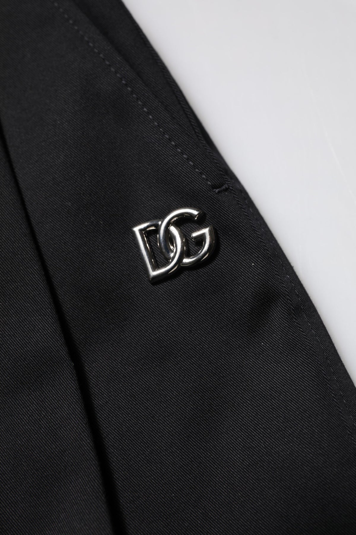 Dolce & Gabbana Black Cotton HighWaist Wide Leg Pants