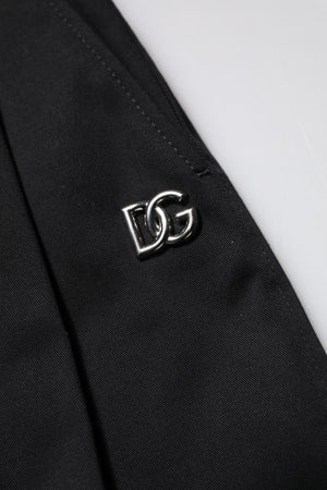 Dolce & Gabbana Black Cotton HighWaist Wide Leg Pants