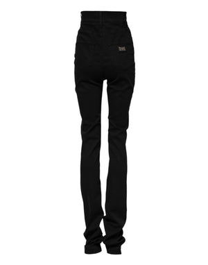 Dolce & Gabbana Black Cotton High Waist Skinny Denim Jeans