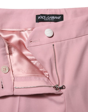 Dolce & Gabbana Pink Wool High Waist Tapered Pants