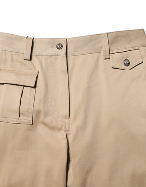 Dolce & Gabbana Beige Mid Waist Cargo Tapered Pants