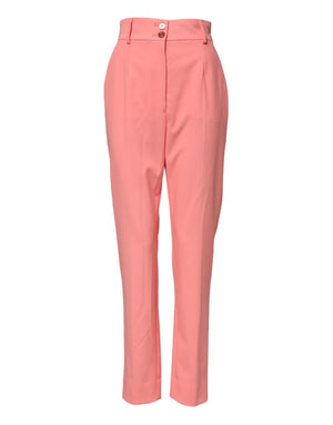 Dolce & Gabbana Pink High Waist Tapered Dress Pants