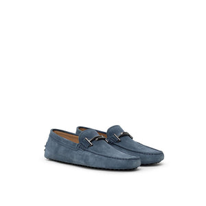 Tod's Blue Suede Leather Moccassin