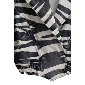 Retrofête Black And White Cotton Blazer