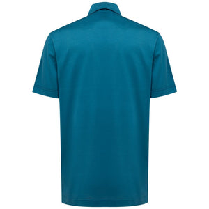 Canali Blue Cotton Shortsleeve Shirt