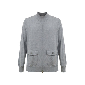 Gran Sasso Gray Cotton Cardigan