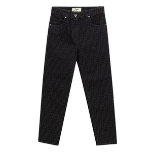 Fendi Black Cotton Slim Fit Jeans