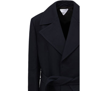 Bottega Veneta Blue Cotton Trench Coat