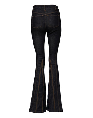 Dolce & Gabbana Black Cotton Mid Waist Bootcut Denim Jeans