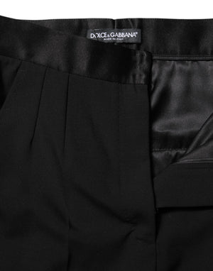 Dolce & Gabbana Black Wool Tapered High Waist Pants