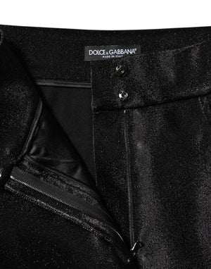 Dolce & Gabbana Black Cotton Stretch Lurex Thread Skinny Pants