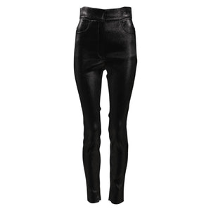 Dolce & Gabbana Black Cotton Stretch Lurex Thread Skinny Pants