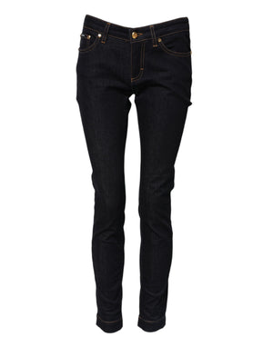 Dolce & Gabbana Blue Cotton PRETTY LowWaist Skinny Denim Jeans