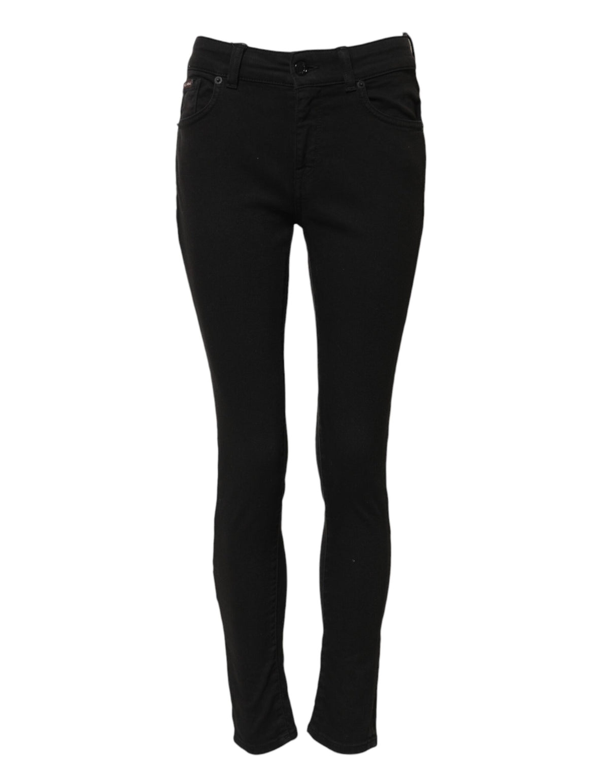 Dolce & Gabbana Black Cotton Skinny Mid Waist Denim Jeans