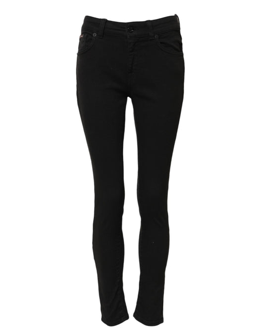 Dolce & Gabbana Black Cotton Skinny Mid Waist Denim Jeans