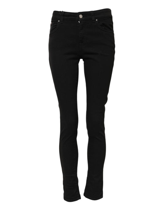 Dolce & Gabbana Black Cotton Skinny Mid Waist Denim Jeans