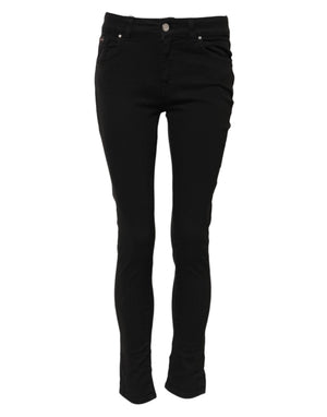 Dolce & Gabbana Black Cotton Skinny Mid Waist Denim Jeans