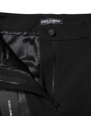 Dolce & Gabbana Black Wool High Waist Formal Pants