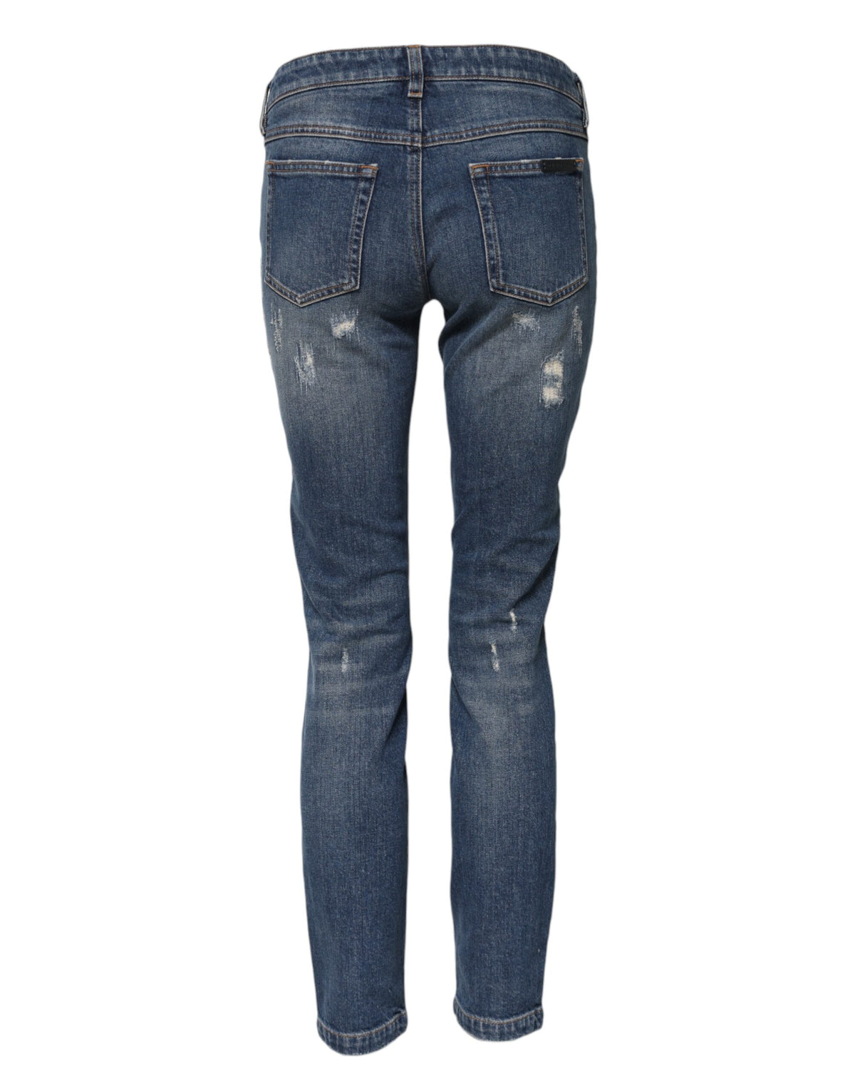 Dolce & Gabbana Blue Play Card Embroidery Skinny Denim Jeans