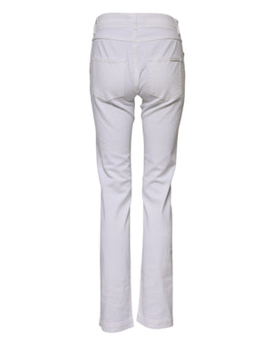 Dolce & Gabbana White Floral Embroidery GIRLY Denim Jeans