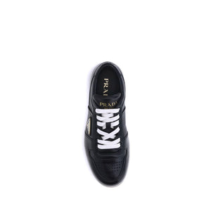 Prada Black Calf Leather Bos Taurus Low Top Sneakers