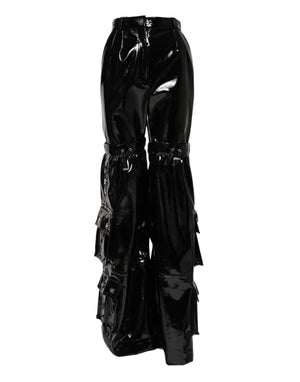 Dolce & Gabbana Black High Waist Cargo Bootcut Pants