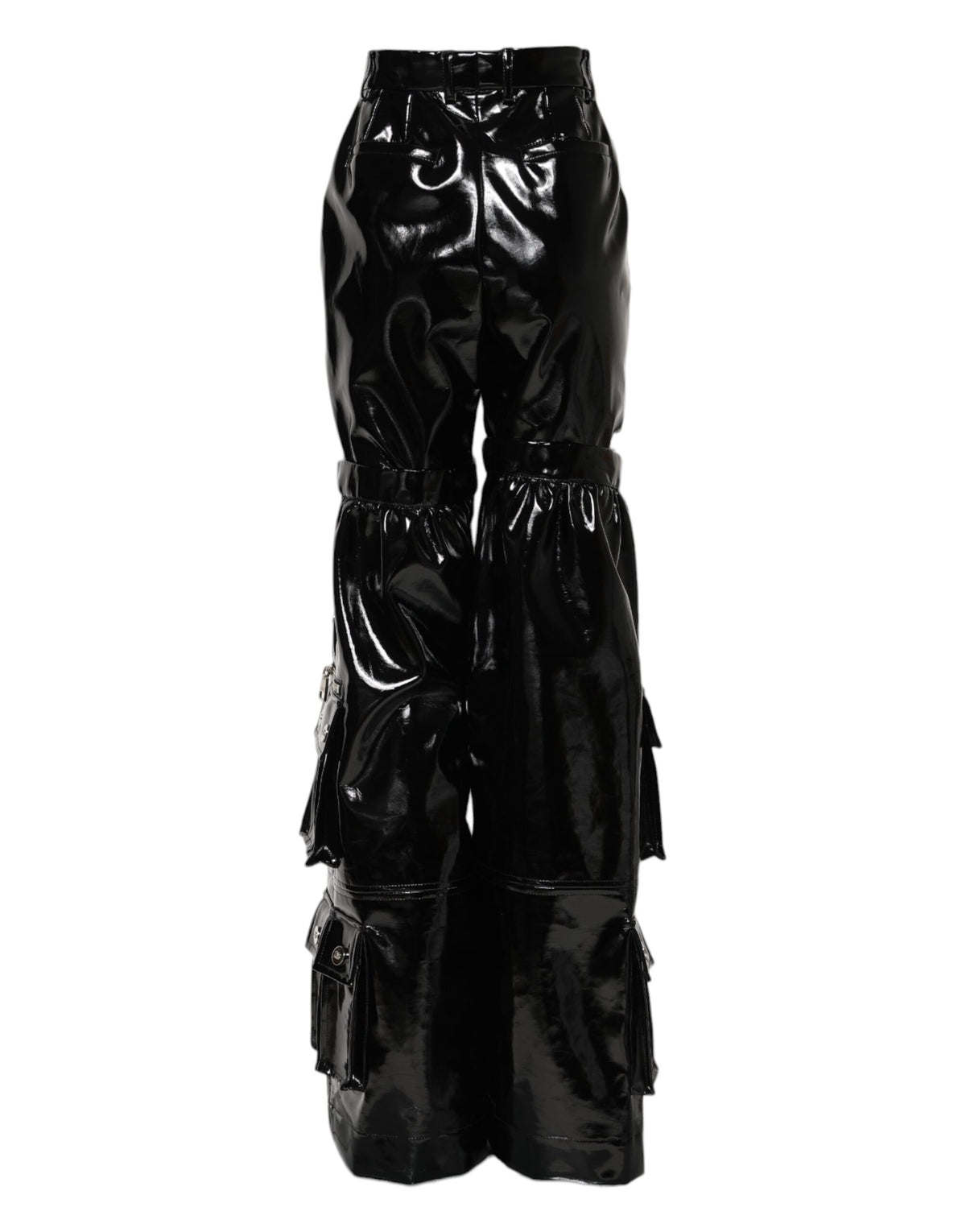 Dolce & Gabbana Black High Waist Cargo Bootcut Pants