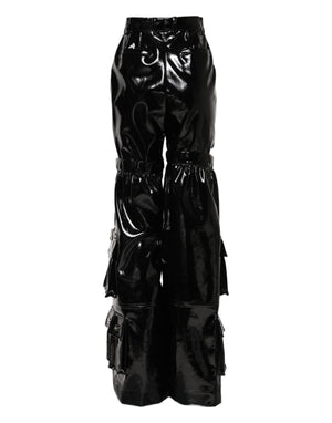 Dolce & Gabbana Black High Waist Cargo Bootcut Pants