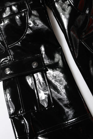 Dolce & Gabbana Black High Waist Cargo Bootcut Pants