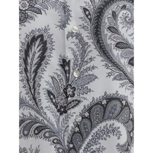 Etro Gray Cotton Pattern Shirt